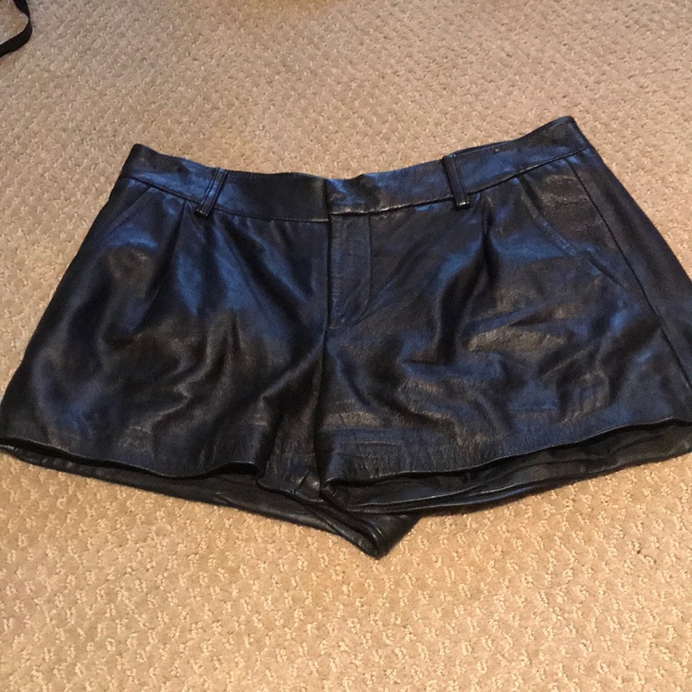 Vince Black Leather Shorts